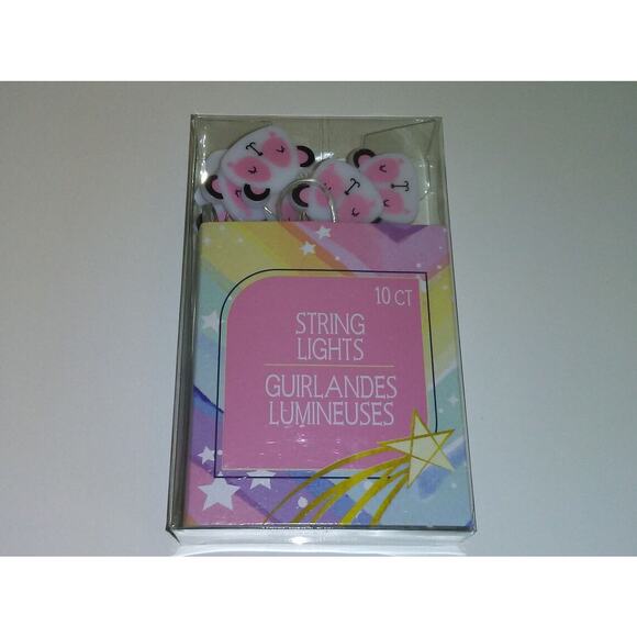 Panda Bear Face LED String Lights 10 Ct 3.6 Ft DIY Crafts Wreaths Party Decor - Picture 1 of 3